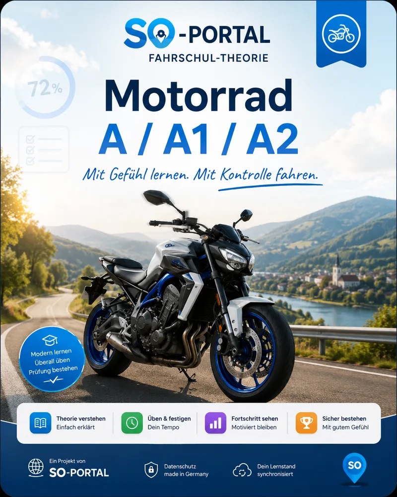 Motorrad als Motiv für die Führerscheinklassen A, A1 und A2