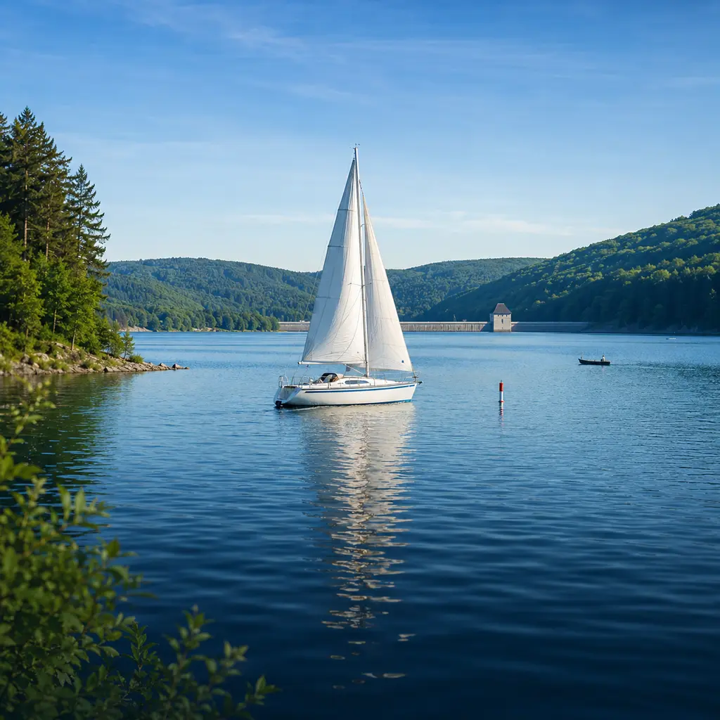 Möhnesee-Landschaft als Motiv für regionales Wasserwissen