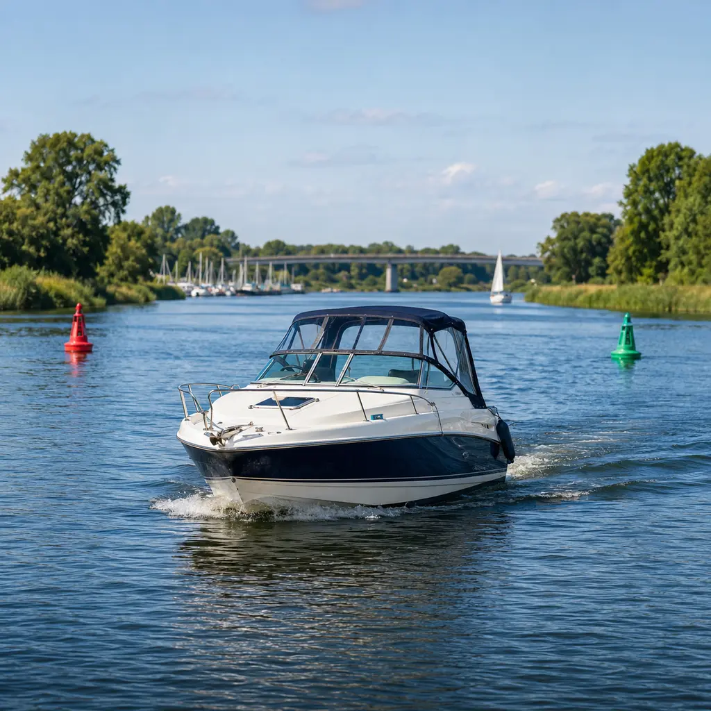 Sportboot auf einem Binnengewässer