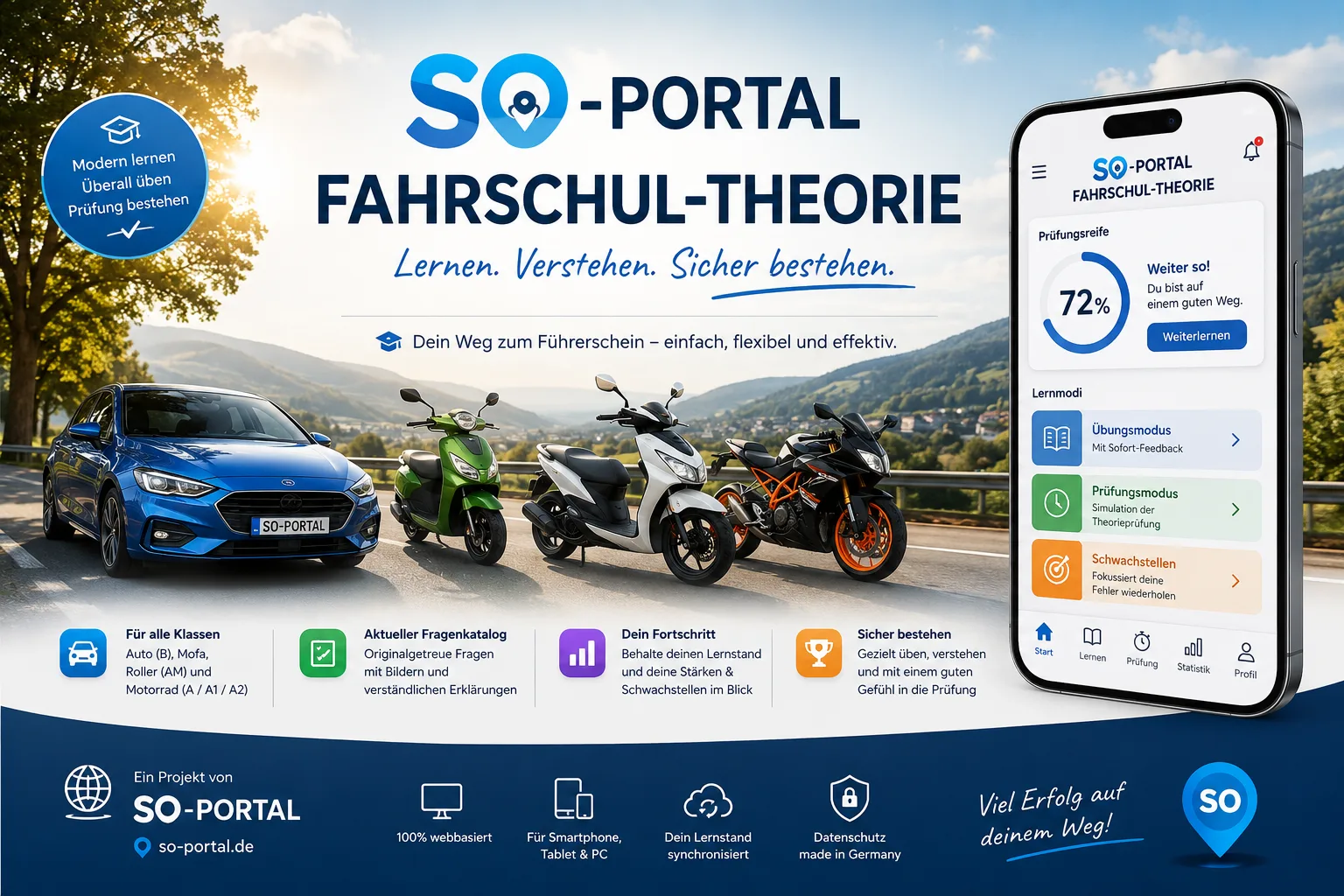 SO-Theorie & Qualifikation: Gemeinsam für Führerschein, Stapler, Drohne, Boot und Angelschein lernen