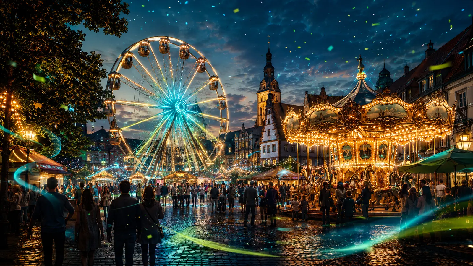 Illustratives Themenbild für Kirmes, Stadtfeste und Feiern