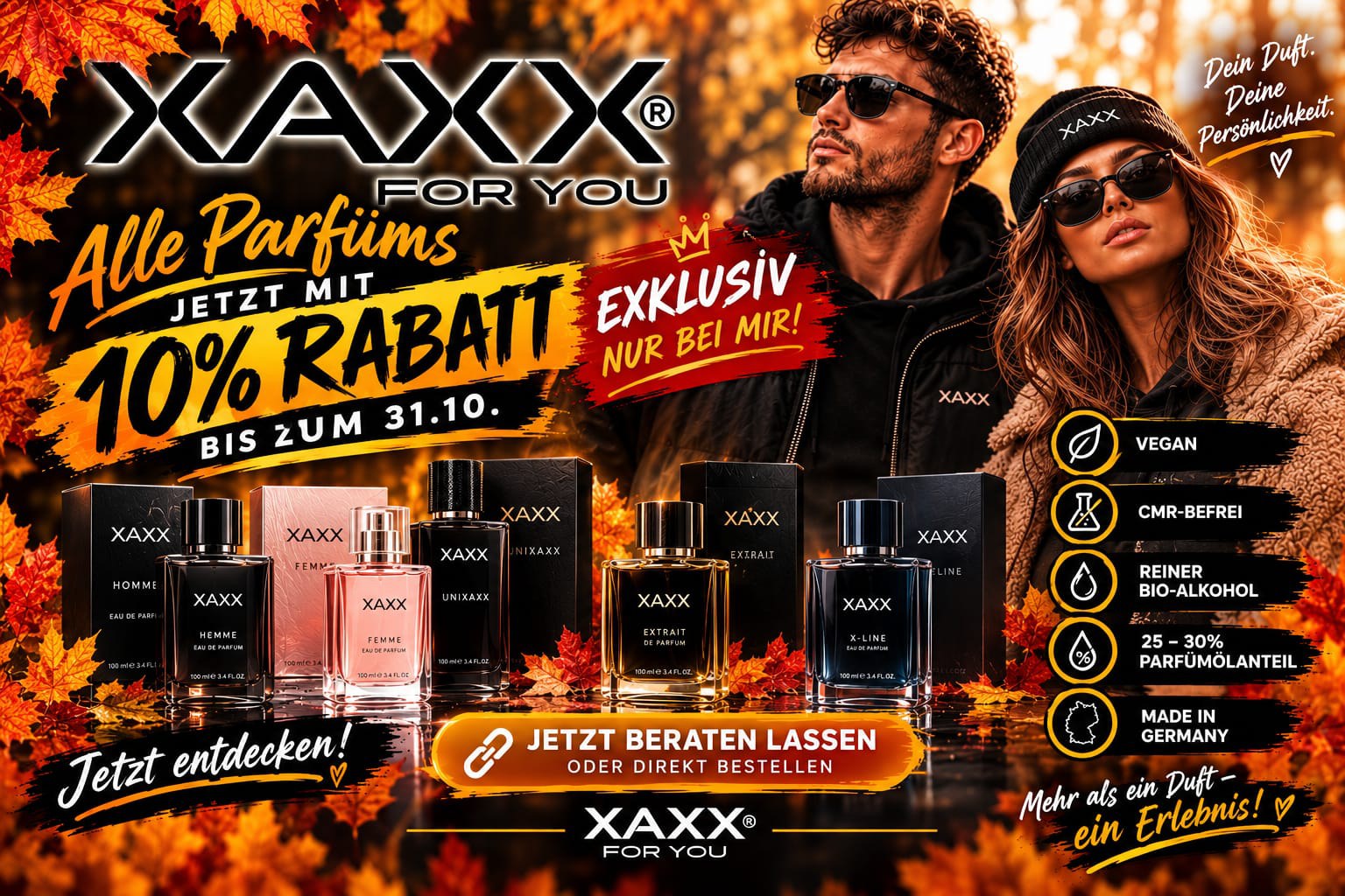 XAXX-Duftaktion – 10 % Rabatt auf alle Parfüms