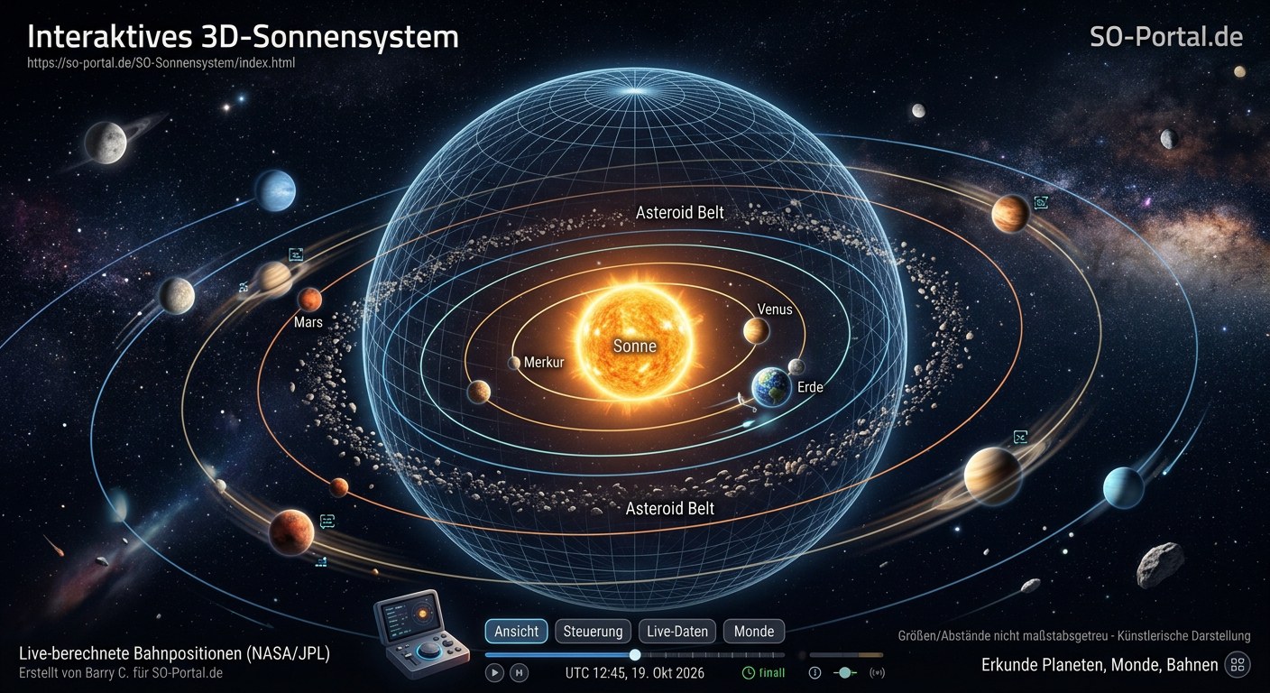 Sonnensystem – interaktives 3D-Modell